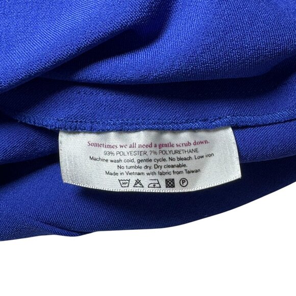 M.M. LaFleur Emily Blue Stretch Knee Length Square Neck Sheath Dress Size 10 - Picture 12 of 12